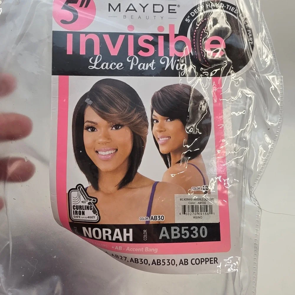 Mayde Beauty Norah Invisible Lace Part Wig AB530 Burgundy Plum Synthetic Bob